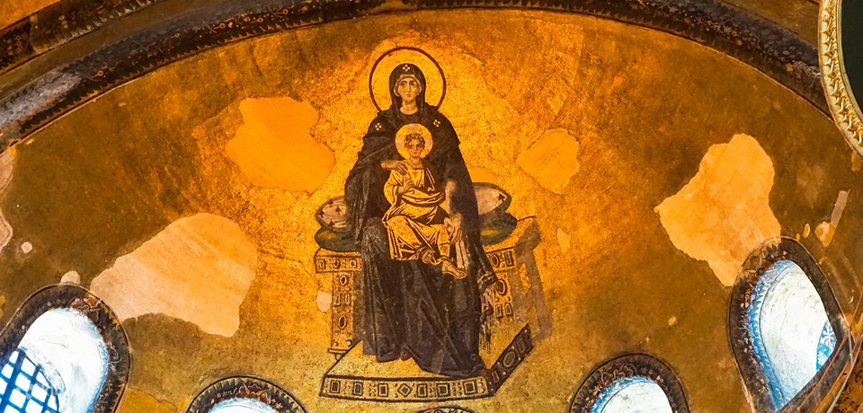Vierge Marie et l'enfant Christ dans Sainte-Sophie, merveille des arts.