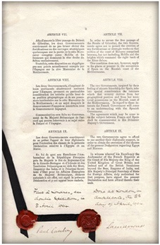 Déclaration 8 avril 1904 sur l'Egypte, connue plus tard comme Entente cordiale de 1904.
