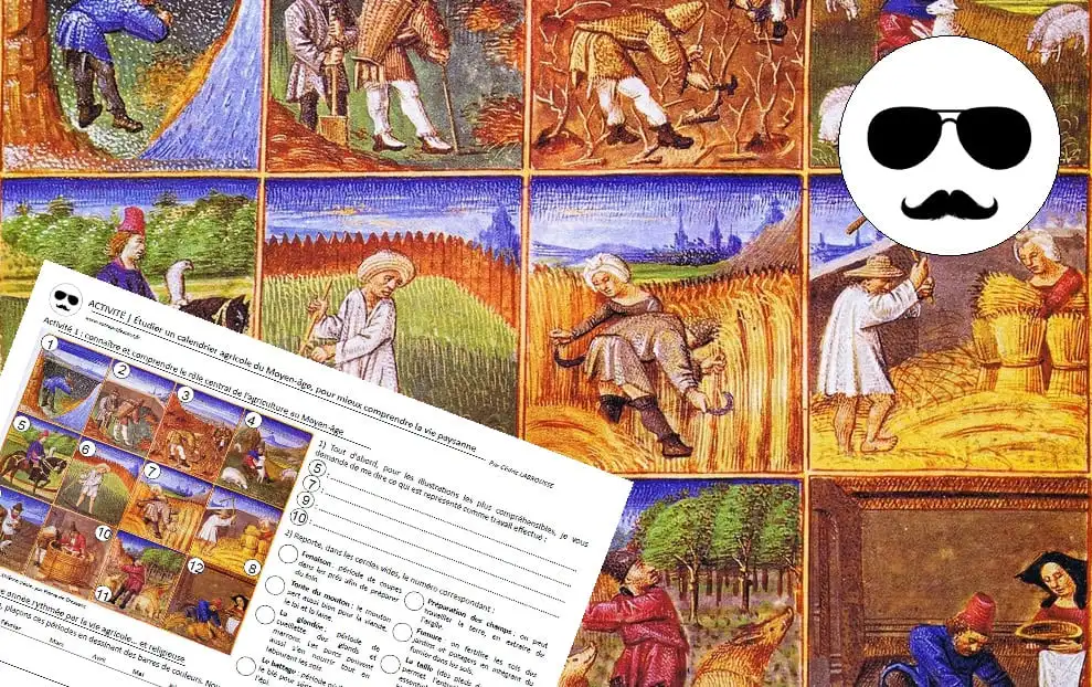 Activité sur un calendrier agricole au Moyen-âge.