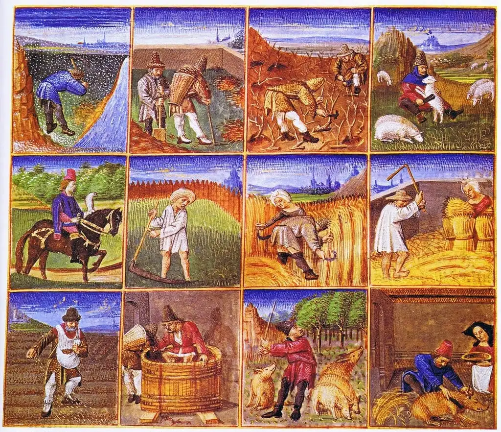 Calendrier des travaux agricoles au Moyen-âge - Par Pierre de Crescens