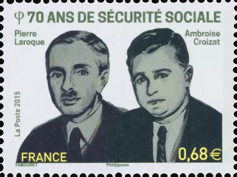 Ambroise Croizat et Pierre Laroque, meneurs du projet de la Sécurité sociale en 1945, intégrant la retraite par répartition.