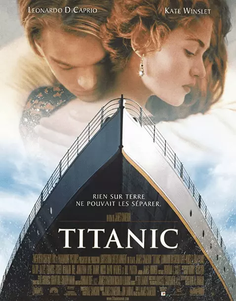 Affiche du film Titanic, réalisé par James Cameron.